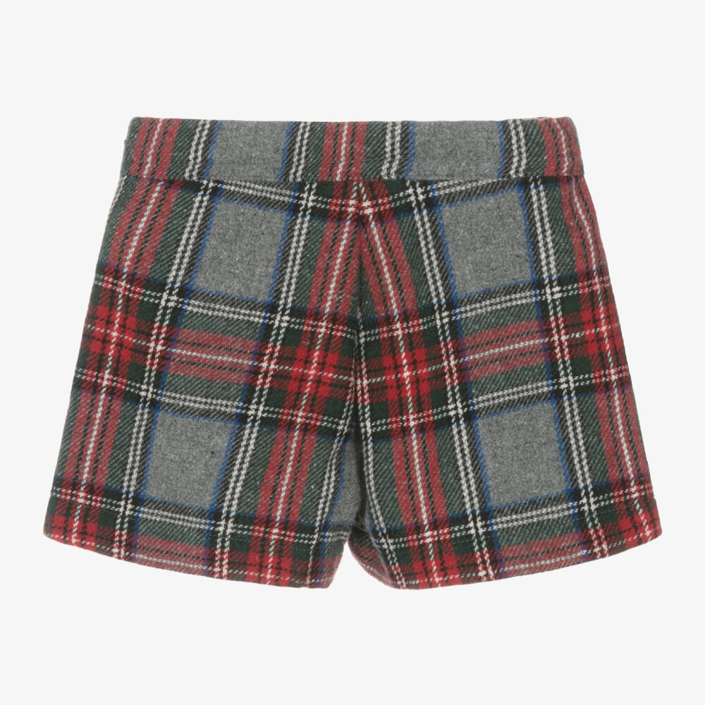 Lapin House-Girls Tartan Grey and Red Skort | Childrensalon Outlet