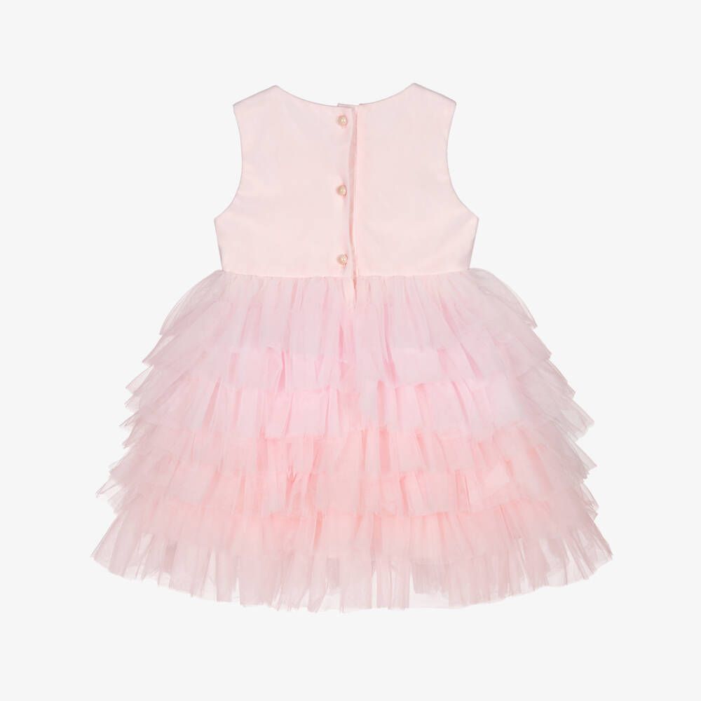 Lapin House-Girls Tulle Gown with Floral Lace | Childrensalon Outlet