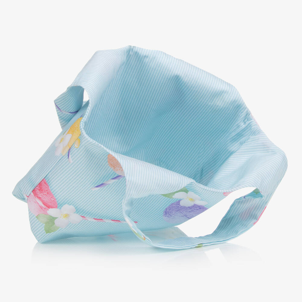Lapin House-Girls Turquoise Blue Floral Bag (26cm) | Childrensalon Outlet