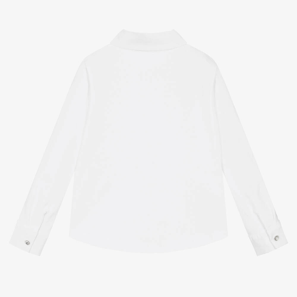 Lapin House-Girls White Beaded Collar Top | Childrensalon Outlet