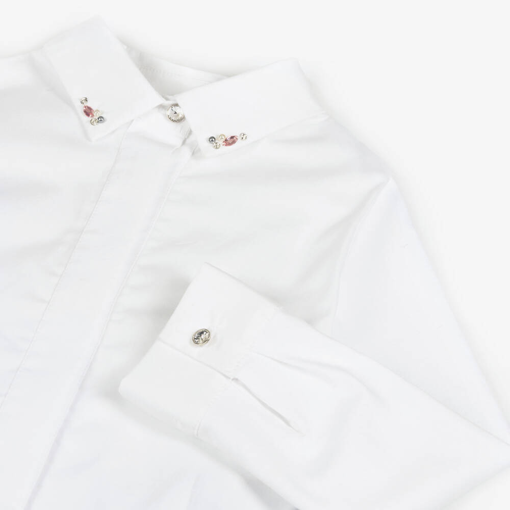 Lapin House-Girls White Beaded Collar Top | Childrensalon Outlet
