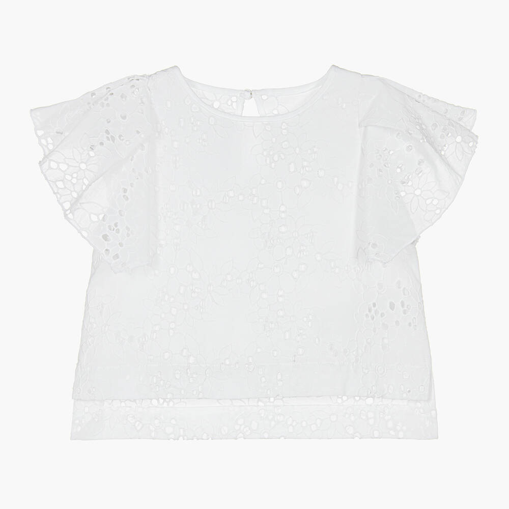 Lapin House - Chemisier blanc à broderie anglaise | Childrensalon