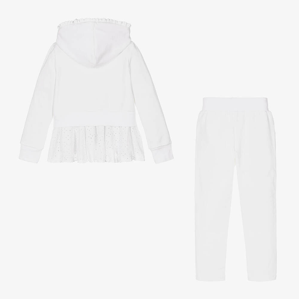Lapin House-Girls White Broderie Anglaise Tracksuit | Childrensalon Outlet