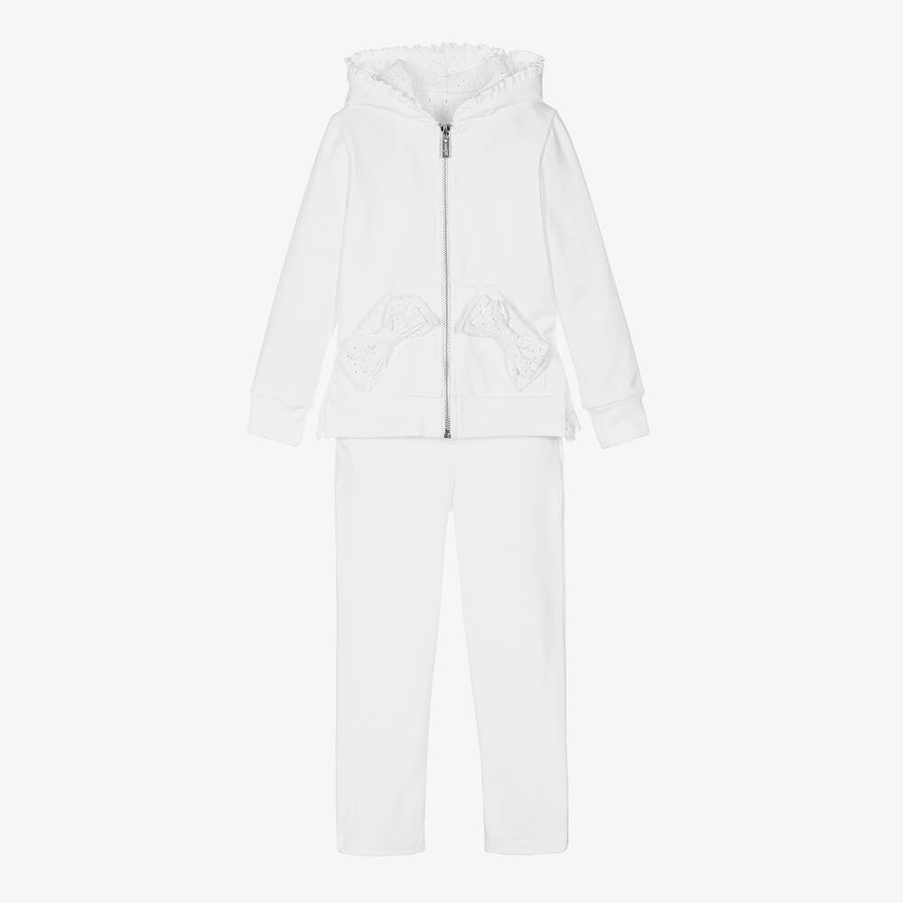 Lapin House-Girls White Broderie Anglaise Tracksuit | Childrensalon Outlet