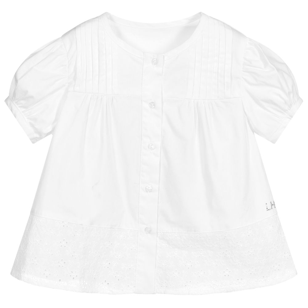Lapin House - Girls White Cotton Blouse | Childrensalon