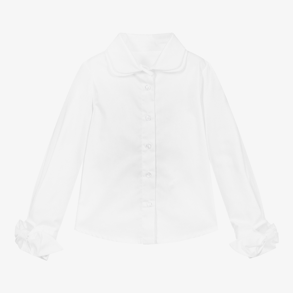Lapin House - Белая хлопковая блузка для девочек | Childrensalon