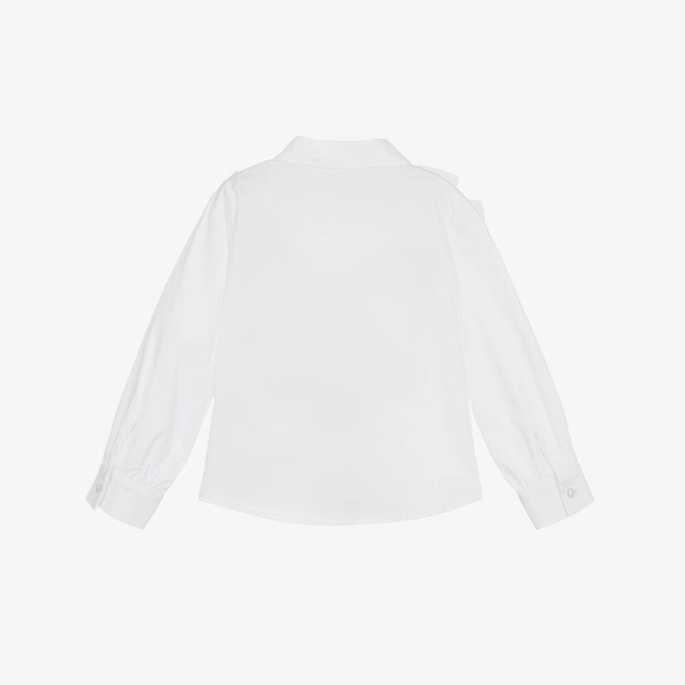 Lapin House-Girls White Cotton Blouse with Bows | Childrensalon Outlet