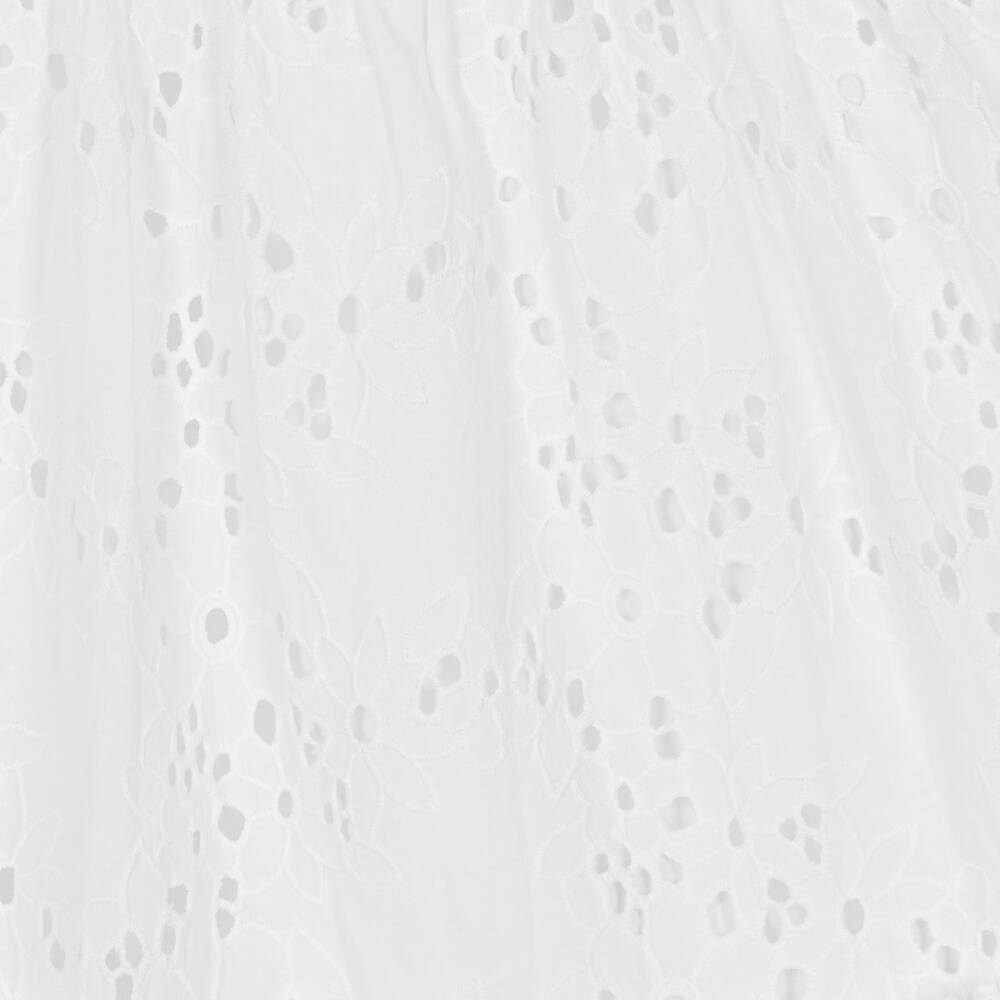 Lapin House-Girls White Cotton Broderie Anglaise Dress | Childrensalon Outlet