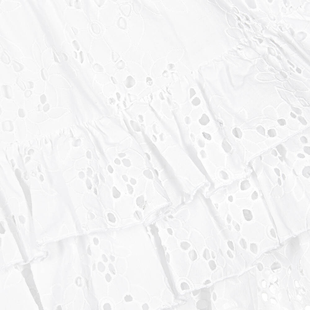 Lapin House-Girls White Cotton Broderie Anglaise Skirt | Childrensalon Outlet