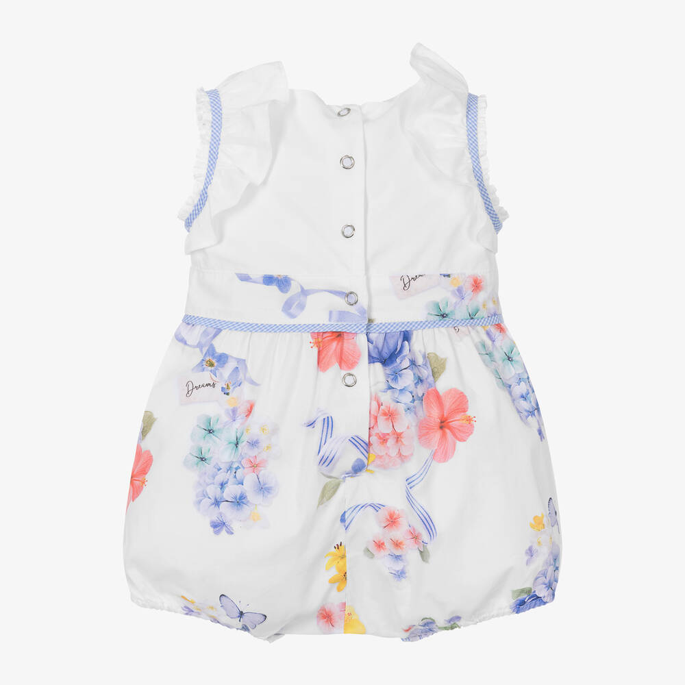 Lapin House-Girls White Cotton Floral Shortie | Childrensalon Outlet