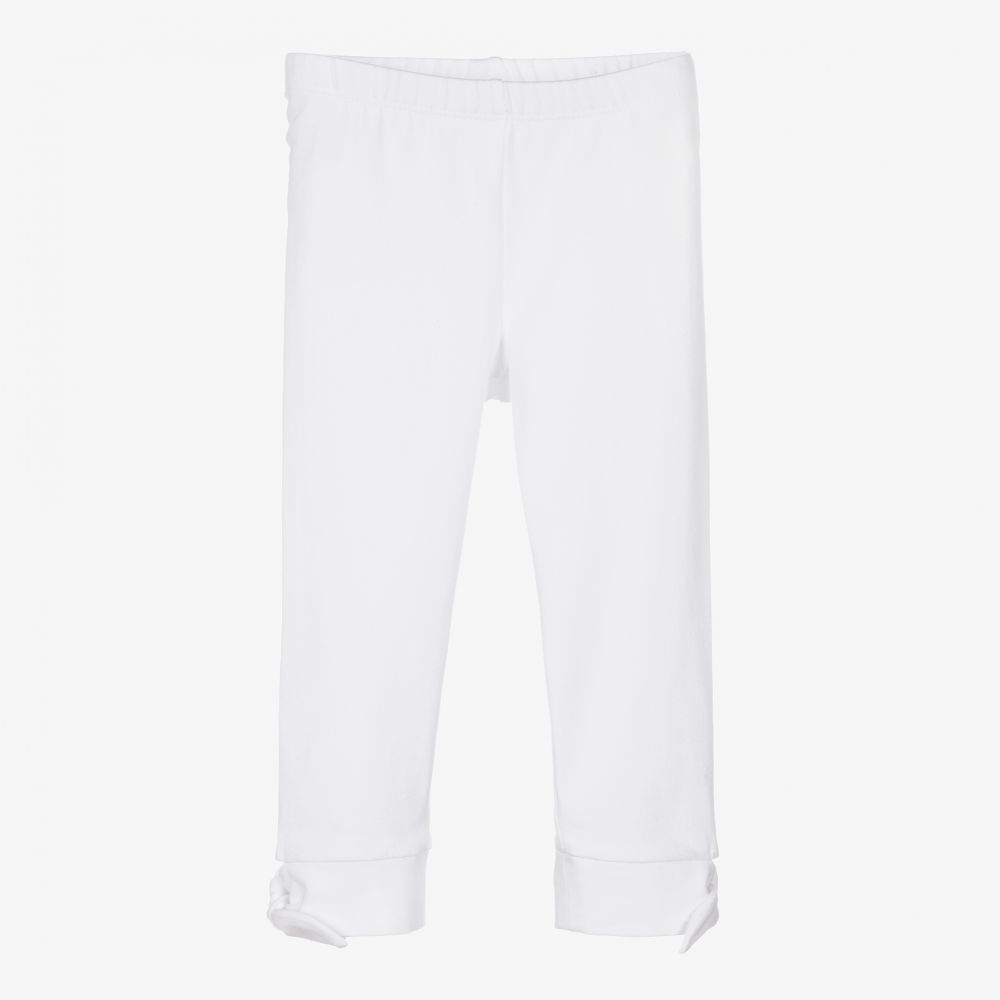 Lapin House - Girls White Cotton Leggings | Childrensalon