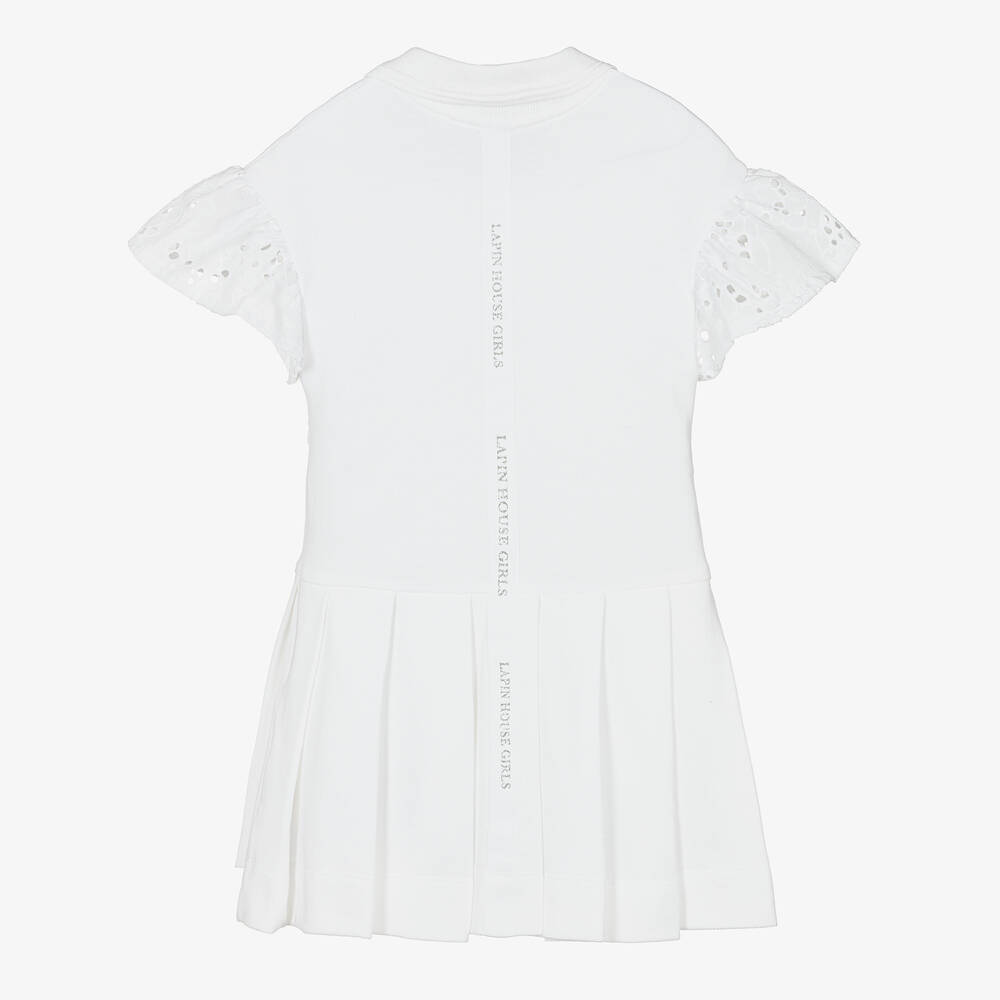 Lapin House-Girls White Cotton Piqué Tennis Dress | Childrensalon Outlet