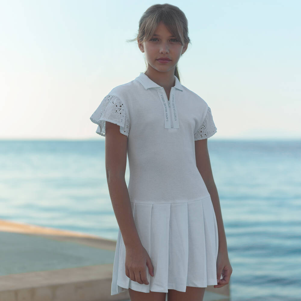 Girls white tennis dress online