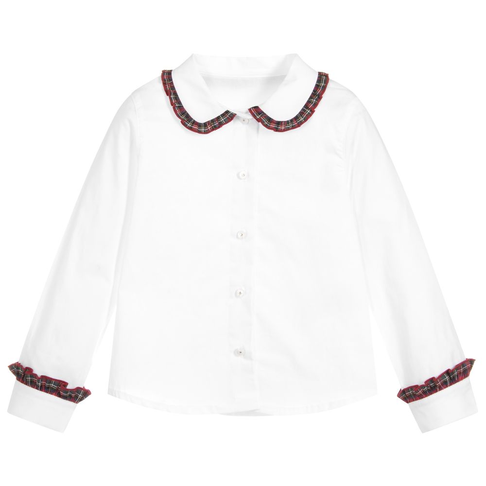 Lapin House - Girls White Cotton Shirt | Childrensalon