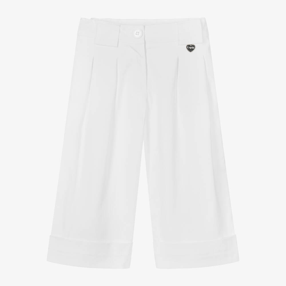Lapin House-Girls White Cotton Wide-Leg Culottes | Childrensalon Outlet