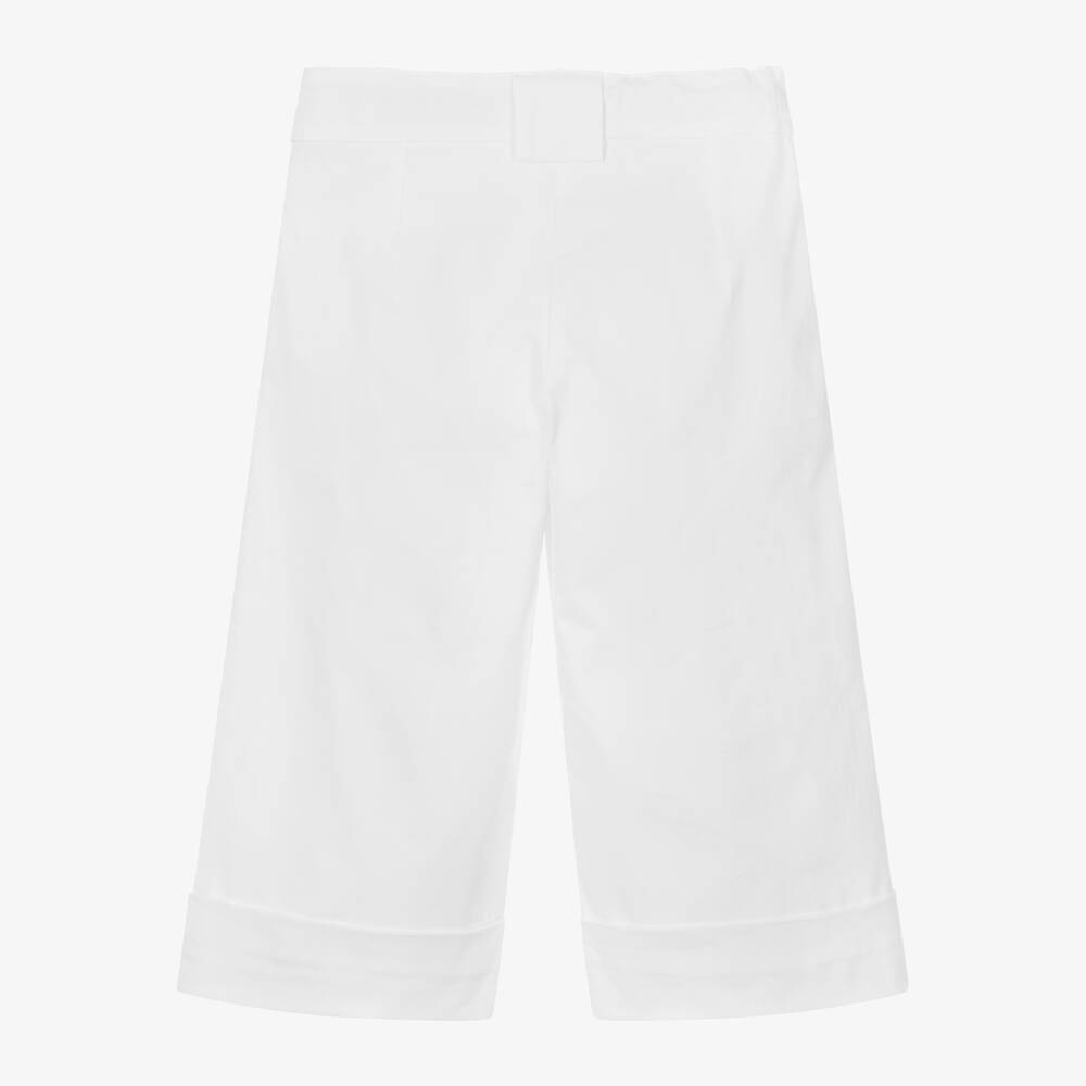 Lapin House-Girls White Cotton Wide-Leg Culottes | Childrensalon Outlet