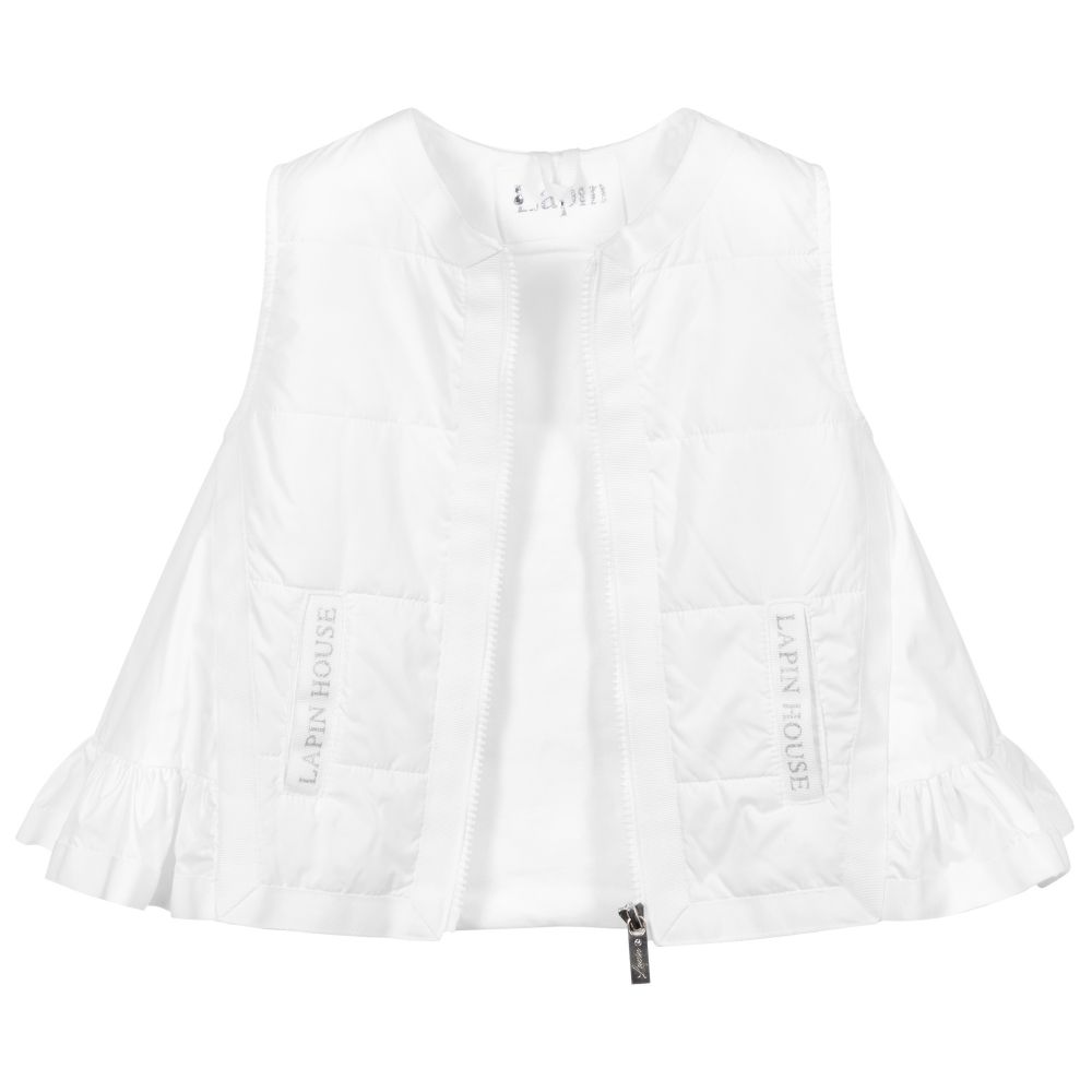 Girls white clearance gilet