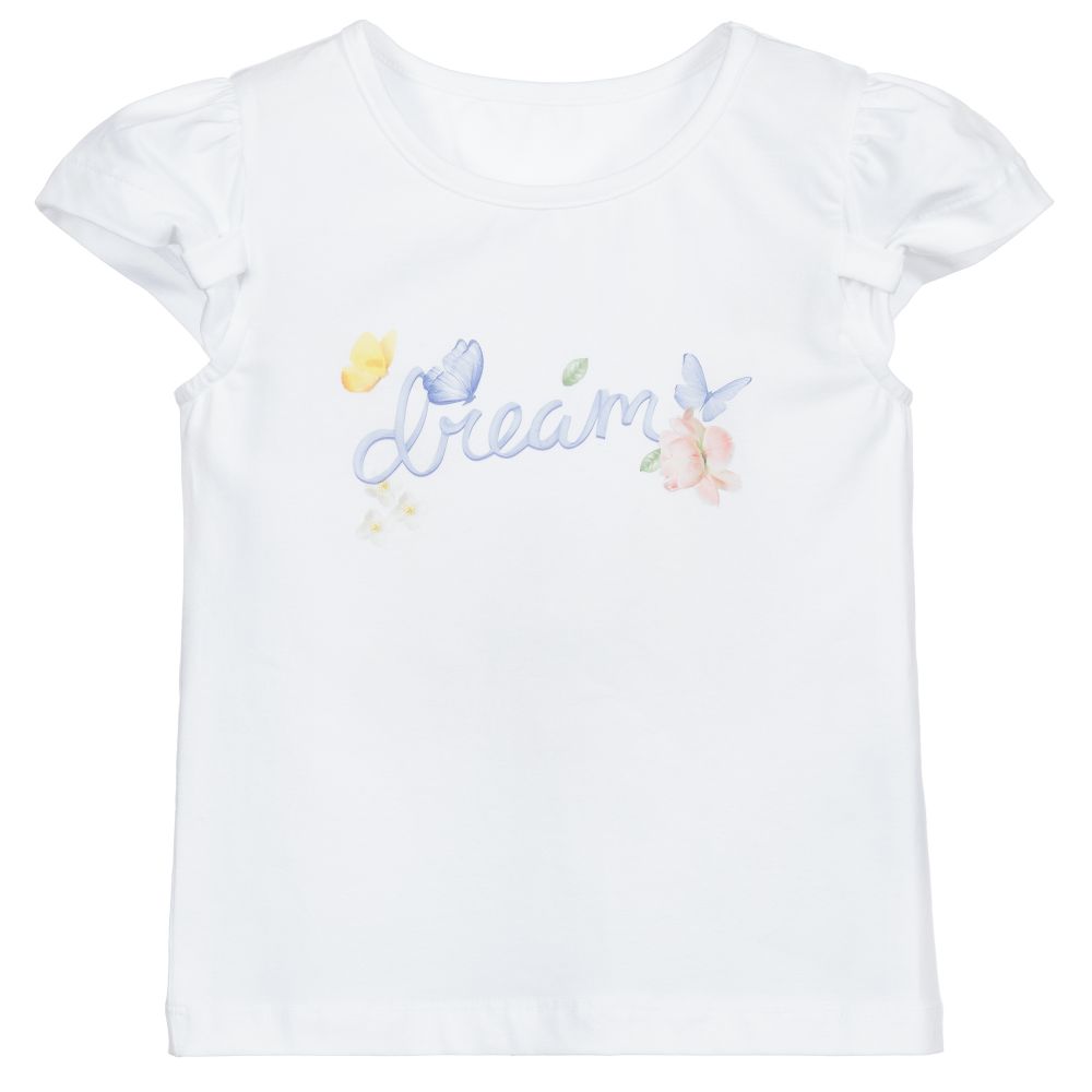 Lapin House-Белая футболка с логотипом для девочек | Childrensalon Outlet