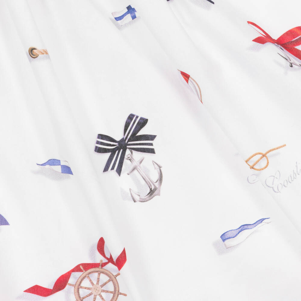 Lapin House-Girls White Nautical Cotton Poplin Dress | Childrensalon Outlet