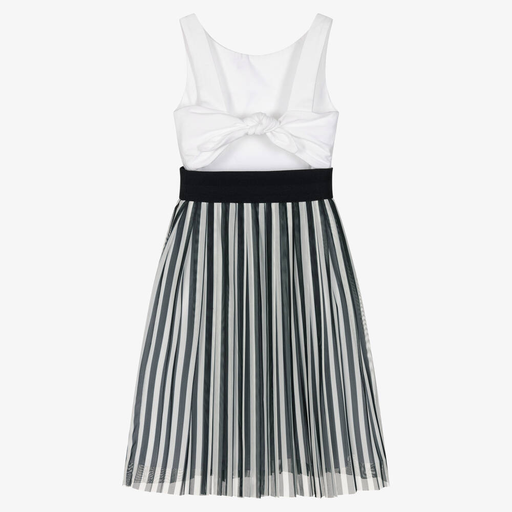 Lapin House-Girls White Nautical Striped Dress | Childrensalon Outlet