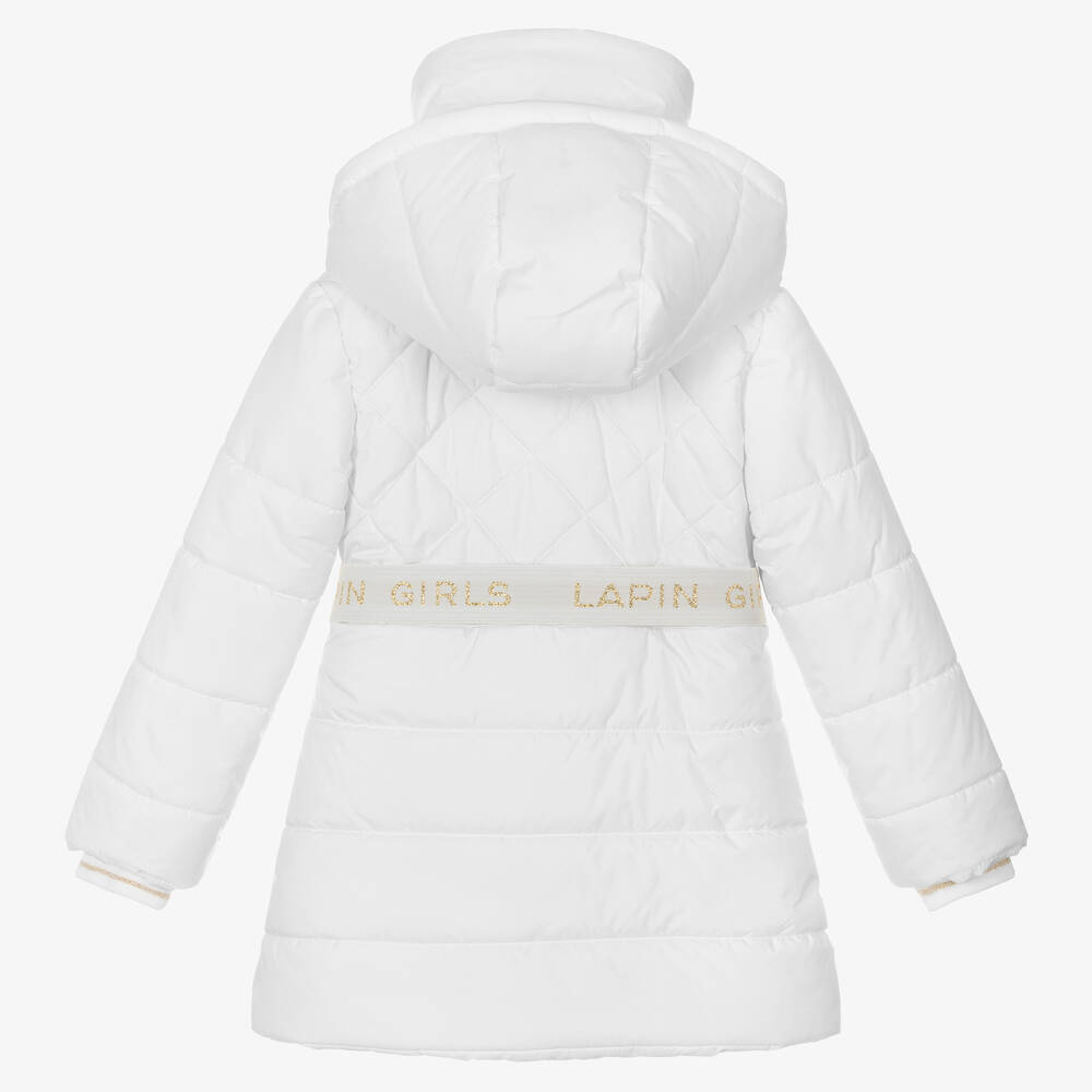 Lapin House-Girls White Padded Puffer Coat | Childrensalon Outlet