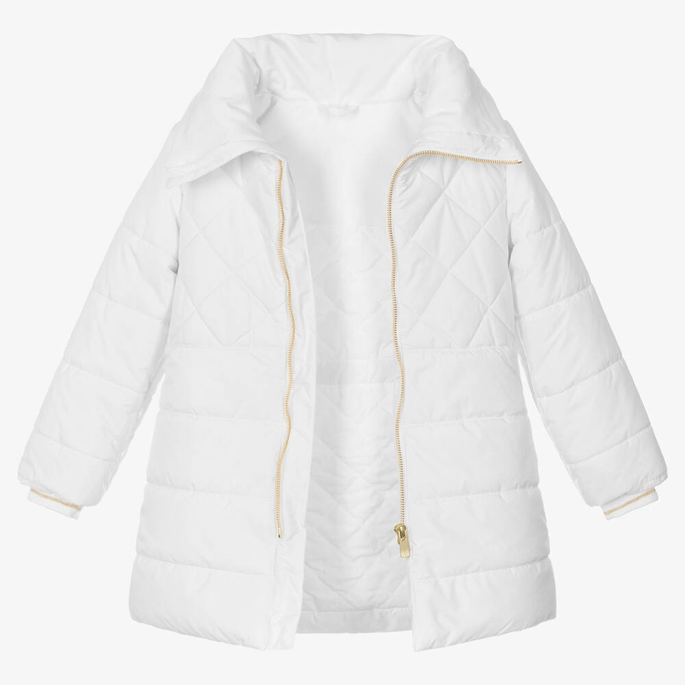 Lapin House-Girls White Padded Puffer Coat | Childrensalon Outlet