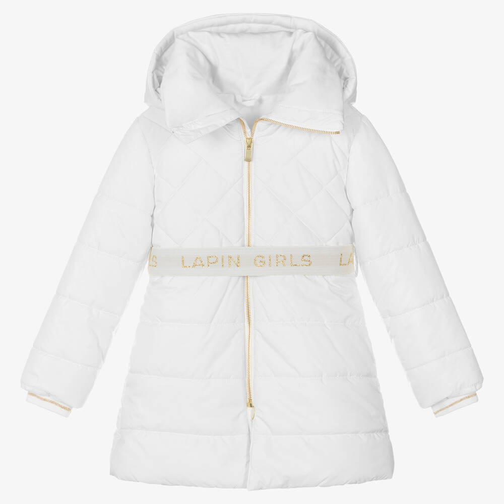 Lapin House-Girls White Padded Puffer Coat | Childrensalon Outlet