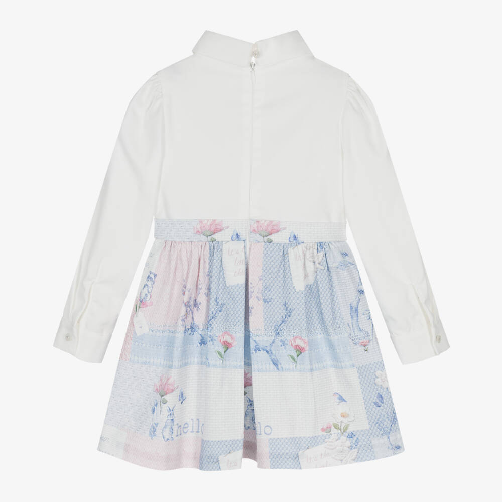 Lapin House-فستان بفيونكة باتشورك قكن لون أزرق | Childrensalon Outlet