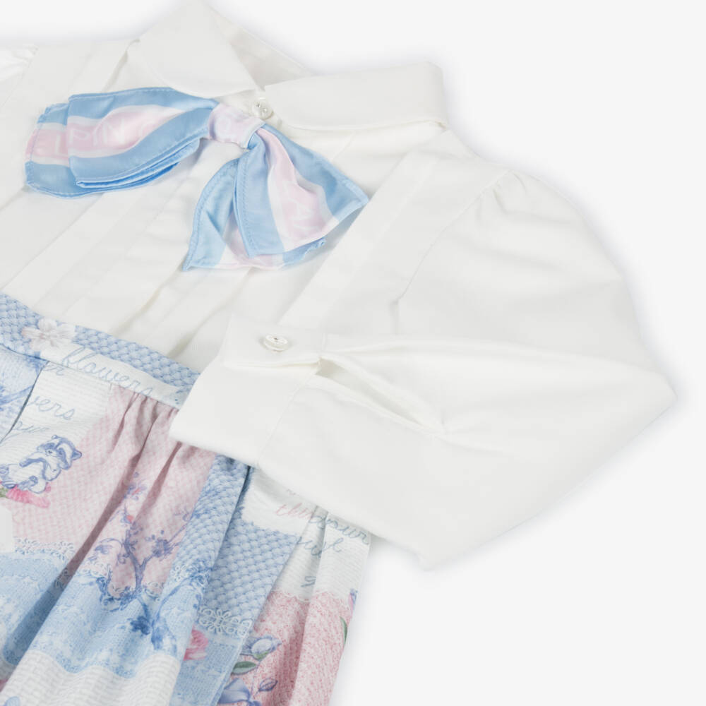 Lapin House-فستان بفيونكة باتشورك قكن لون أزرق | Childrensalon Outlet