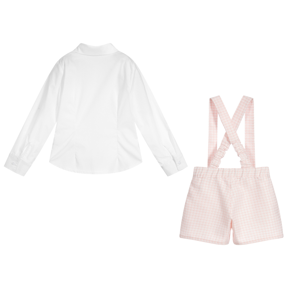 Lapin House-Girls White & Pink Shorts Set | Childrensalon Outlet