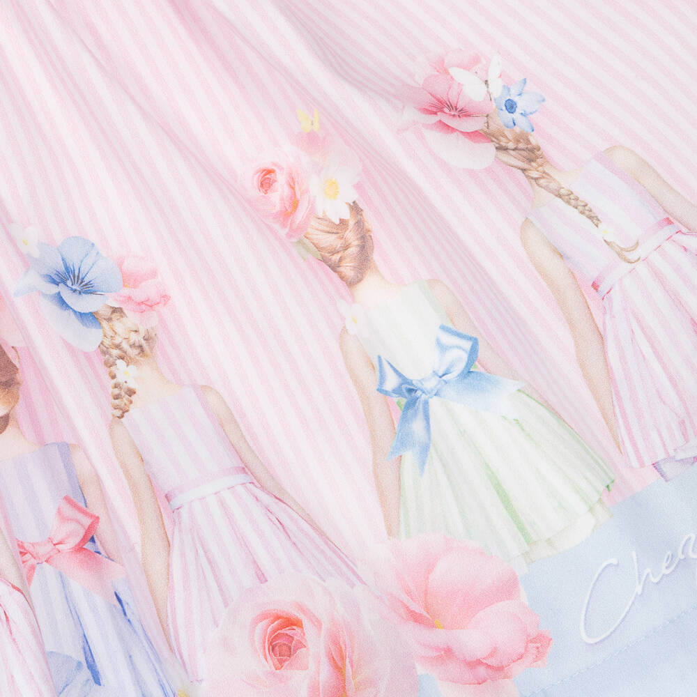 Lapin House-Girls White & Pink Stripe Dress | Childrensalon Outlet