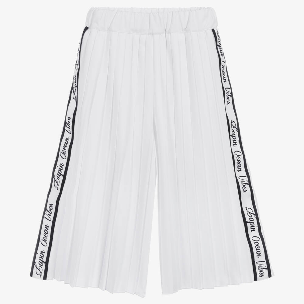Lapin House-Girls White Pleated Trousers | Childrensalon Outlet