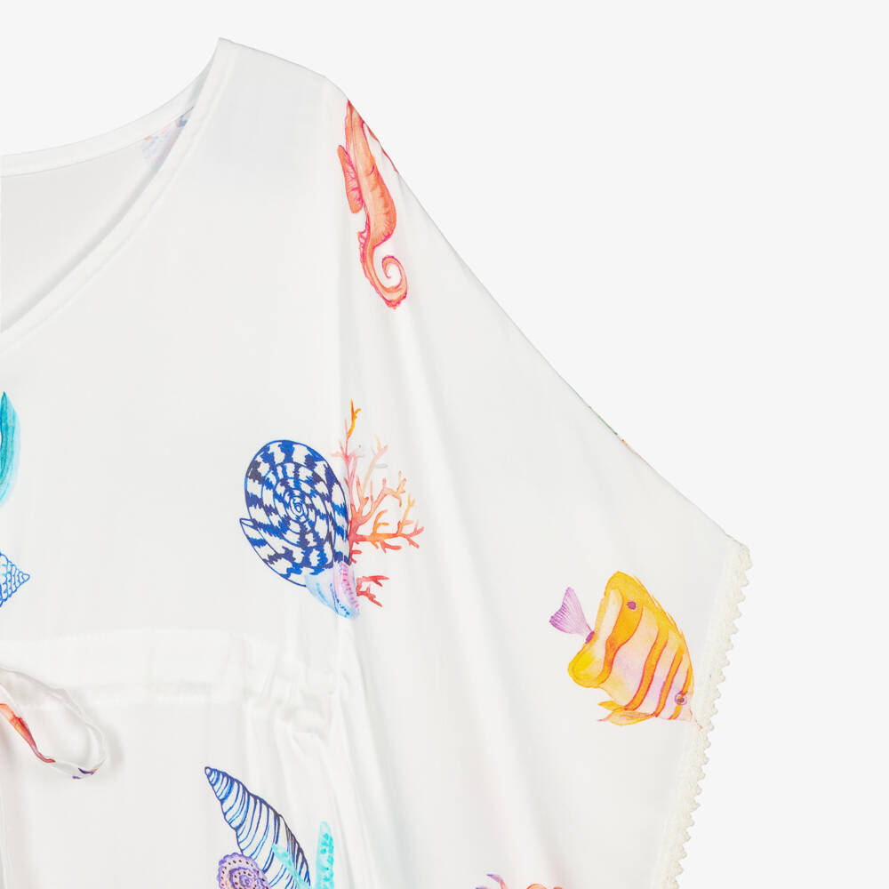 Lapin House-Girls White Sea Life Poncho Blouse | Childrensalon Outlet