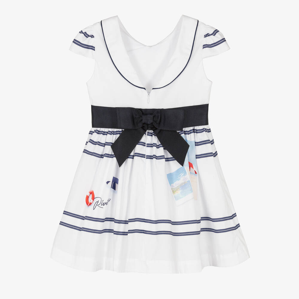 Lapin House-Girls White Seaside Print Dress | Childrensalon Outlet