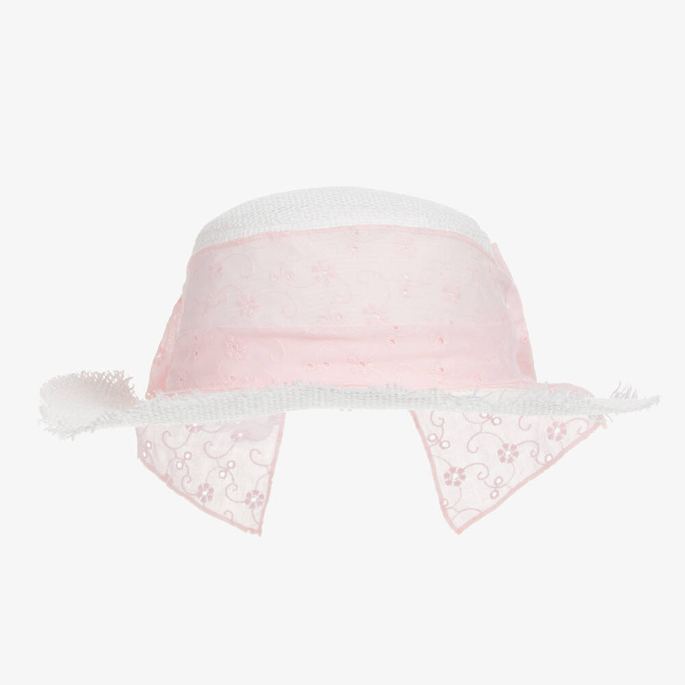 Lapin House - Chapeau de paille blanc fille  | Childrensalon