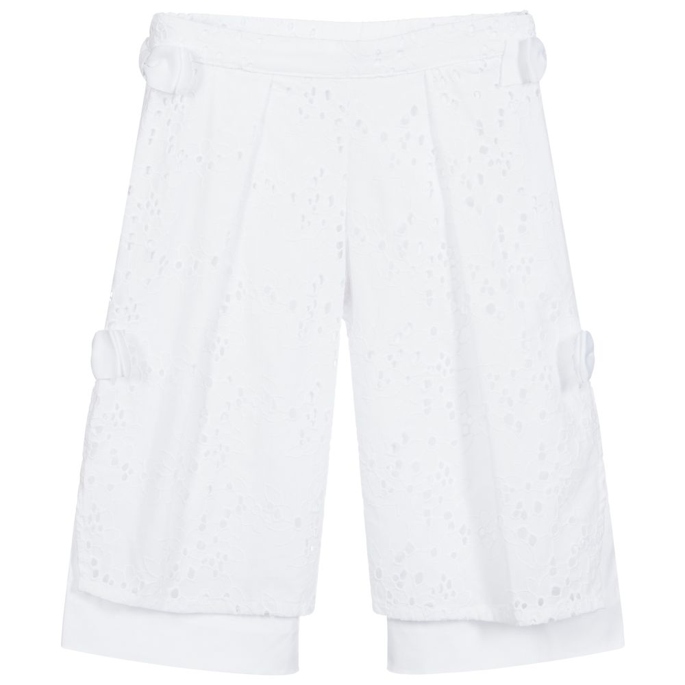 Lapin House-Girls White Wide Leg Trousers | Childrensalon Outlet