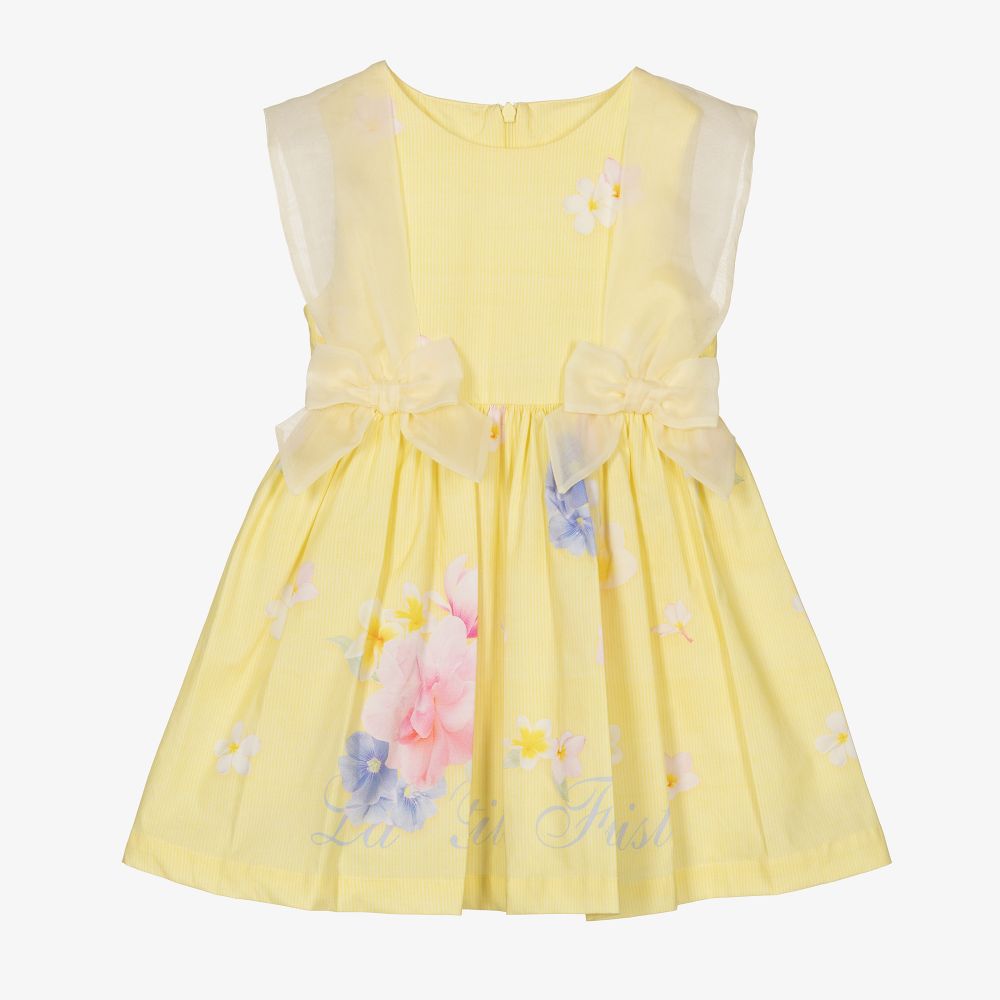 Lapin House - Желтое хлопковое платье для девочек | Childrensalon