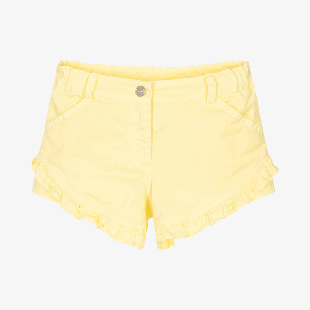 Lapin House-Girls Yellow Cotton Frill Shorts | Childrensalon Outlet