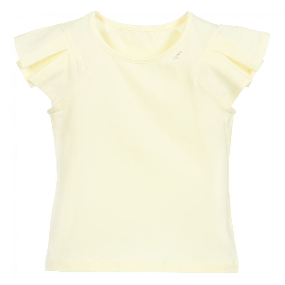 Lapin House - Girls Yellow Cotton T-Shirt  | Childrensalon