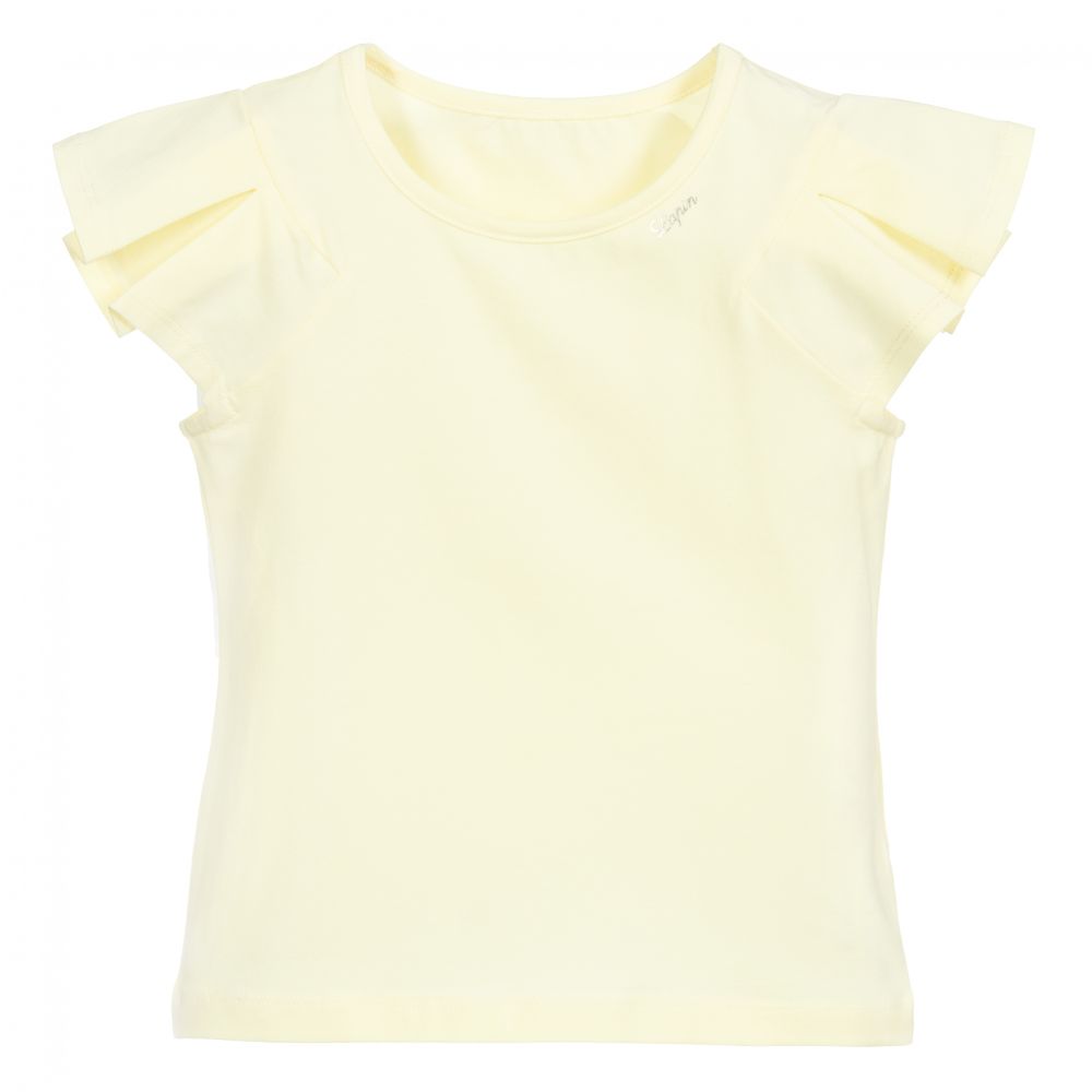 Lapin House-Girls Yellow Cotton T-Shirt  | Childrensalon Outlet