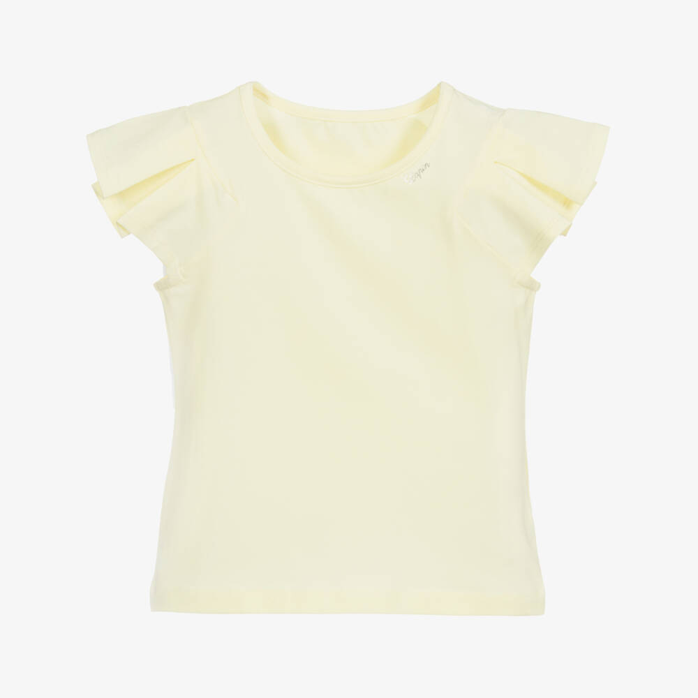 Lapin House-Girls Yellow Cotton T-Shirt  | Childrensalon Outlet