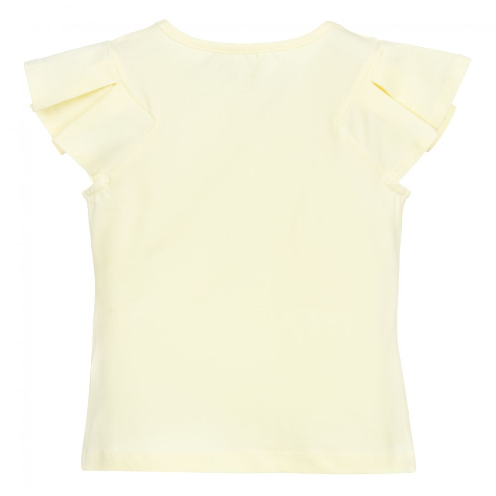 Lapin House-تيشيرت قطن جيرسي لون أصفر للبنات | Childrensalon Outlet