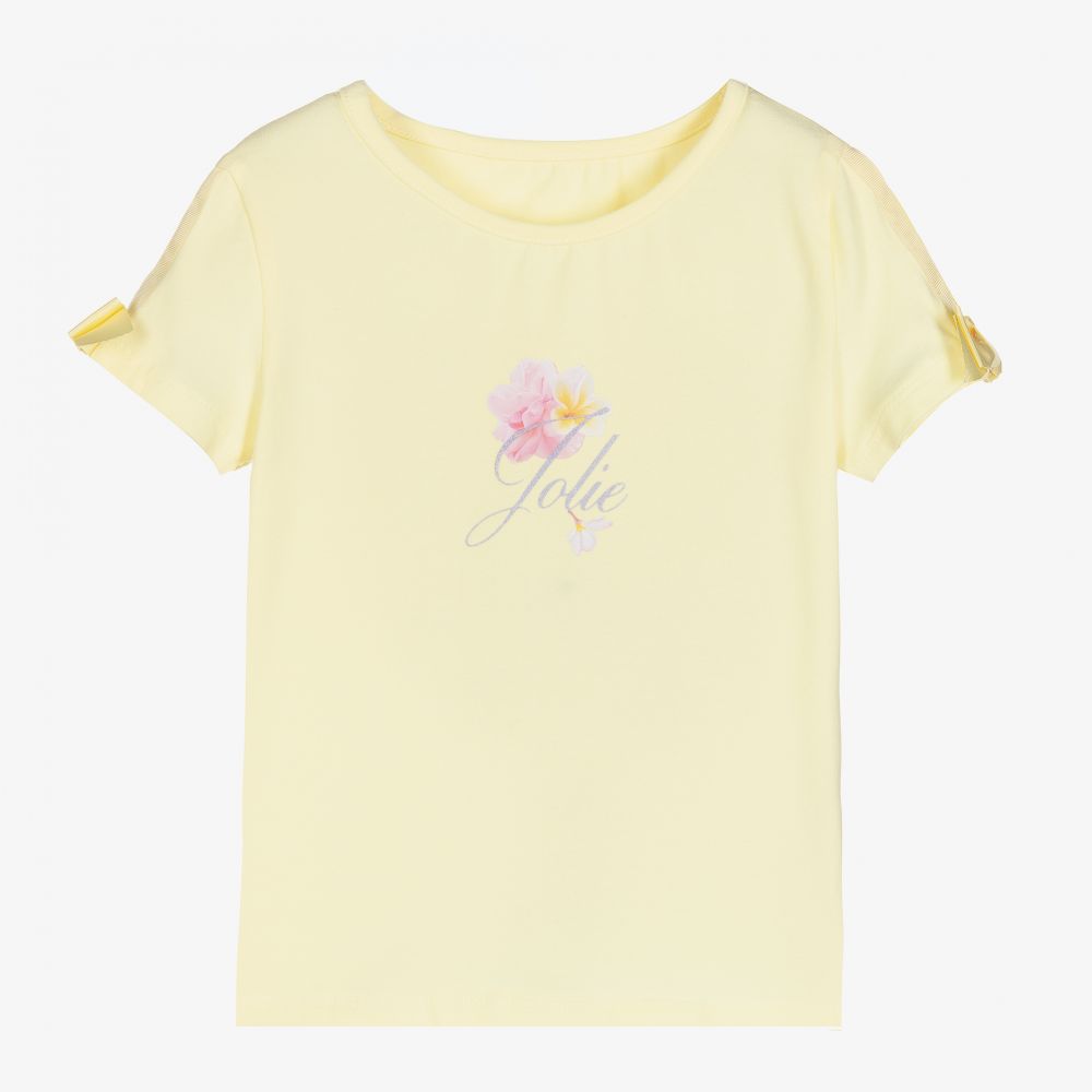 Lapin House - Желтая хлопковая футболка для девочек | Childrensalon