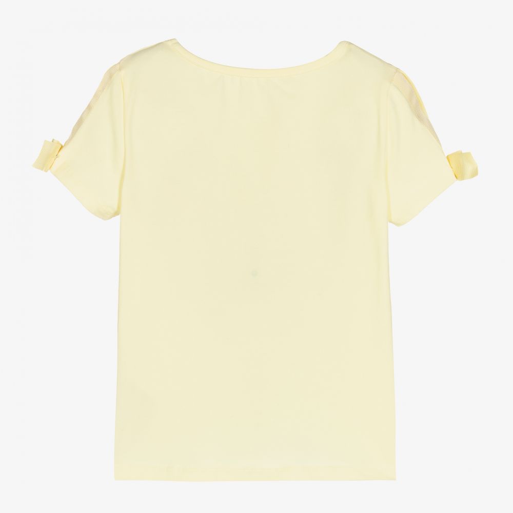 Lapin House-Желтая хлопковая футболка для девочек | Childrensalon Outlet