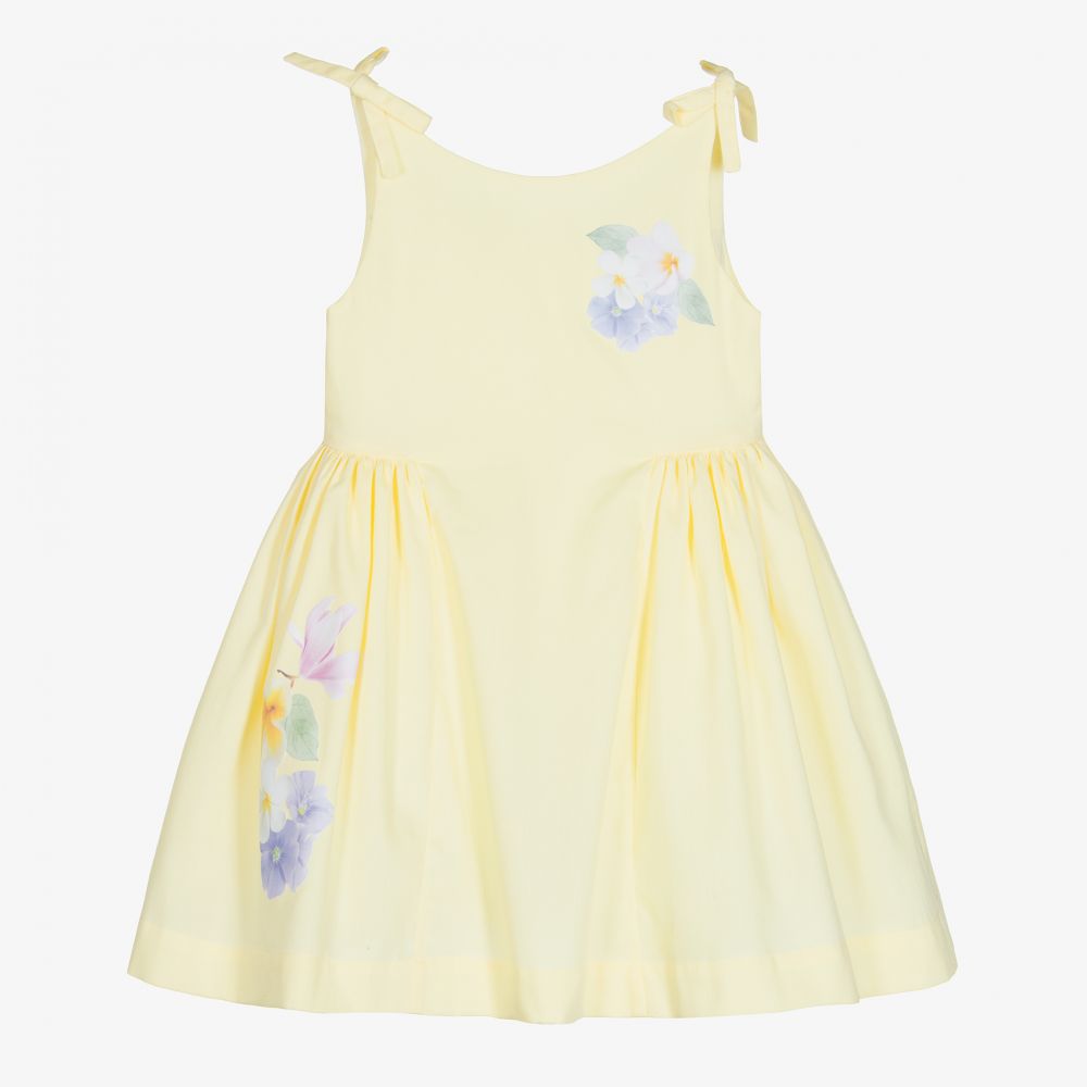 Lapin House - Gelbes Kleid mit Blumen für Mädchen | Childrensalon