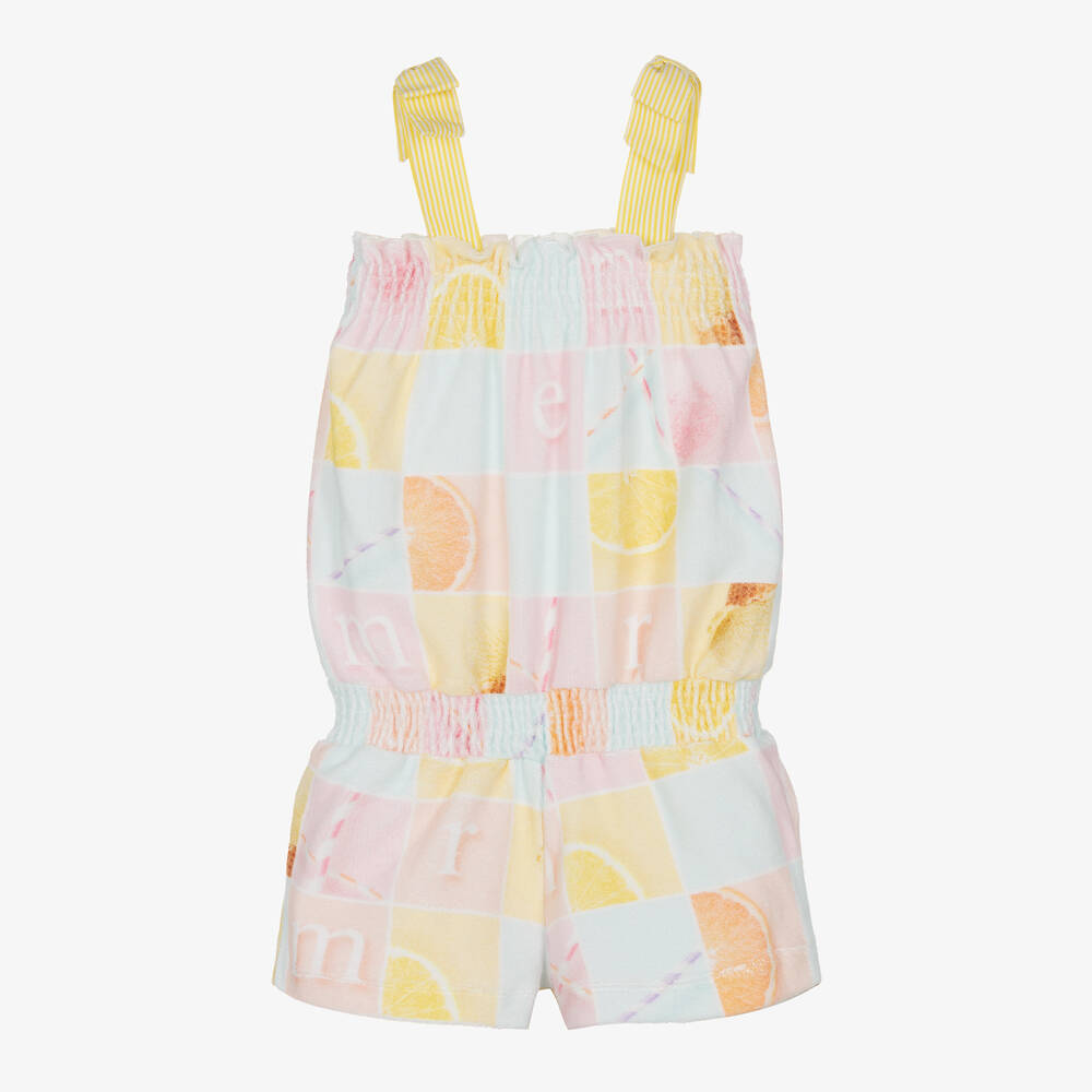 Lapin House - Frottee-Playsuit in Gelb & Rosa | Childrensalon