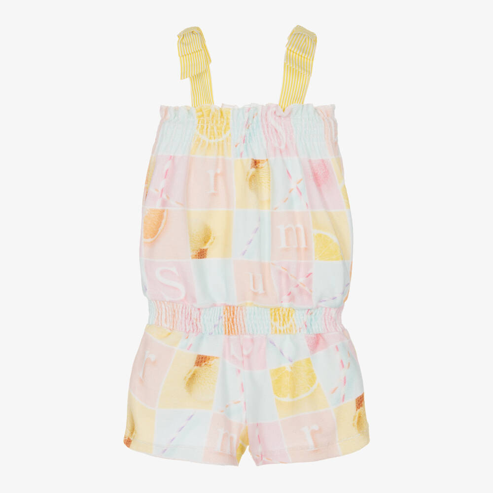 Lapin House-Желто-розовый махровый комбинезон | Childrensalon Outlet