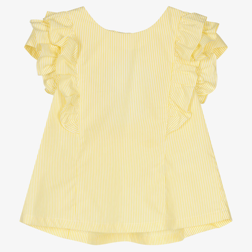 Lapin House-Желтая хлопковая блузка в полоску | Childrensalon Outlet