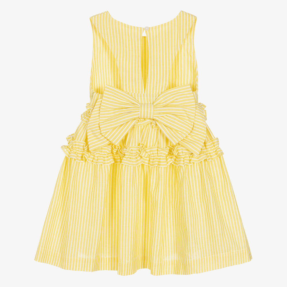 Lapin House-Girls Yellow Stripe Cotton Dress | Childrensalon Outlet