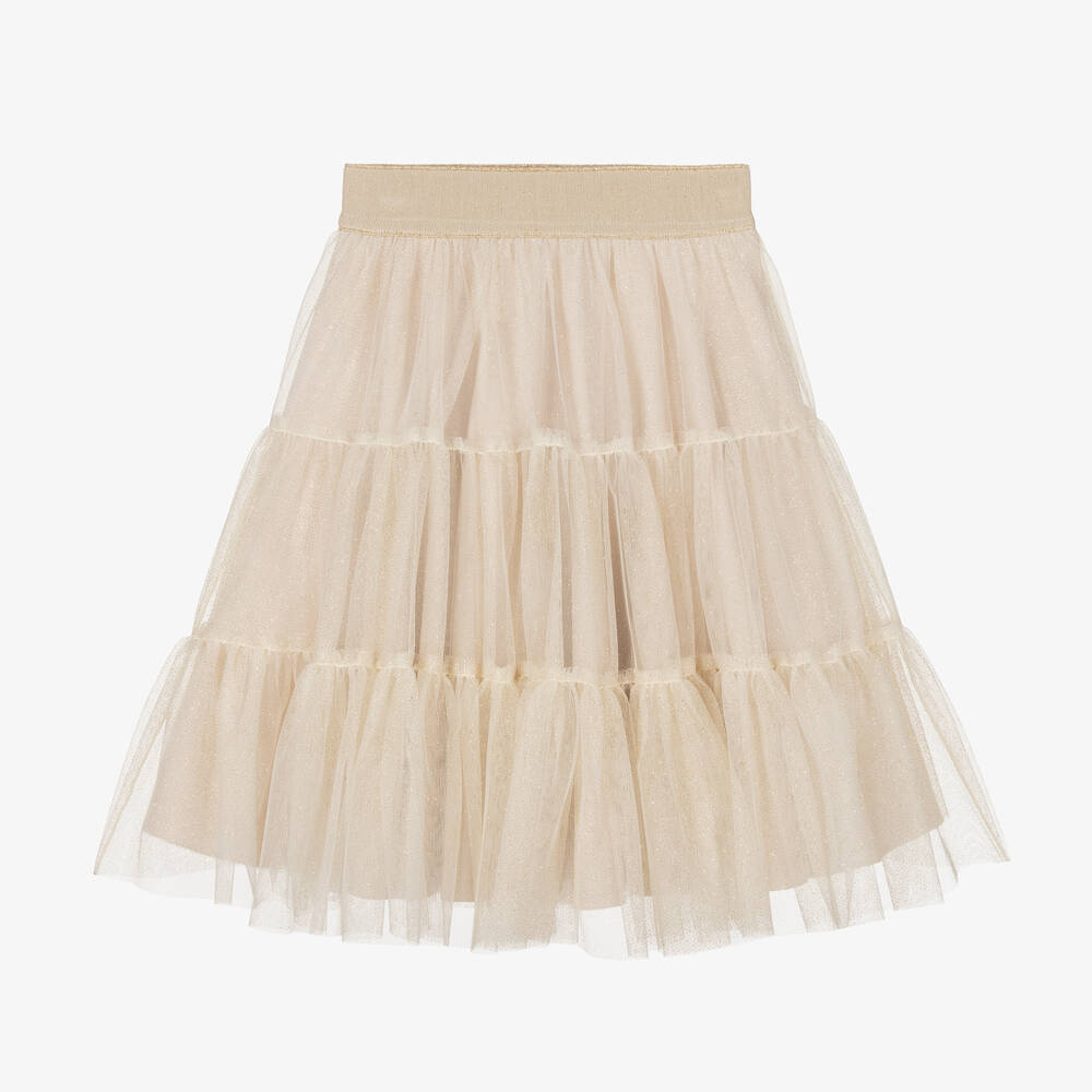 Lapin House - Кремовая юбка из тюля с блестками | Childrensalon